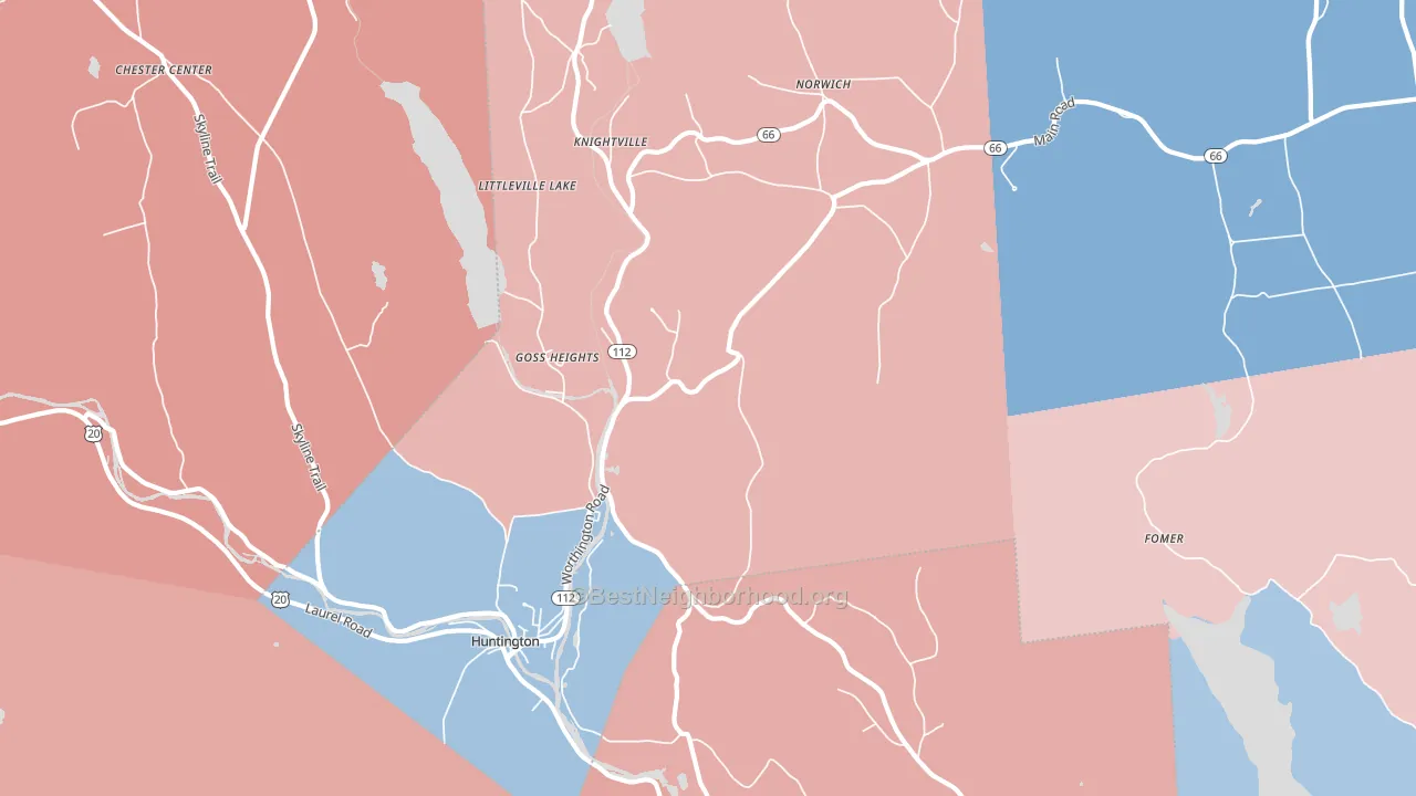 Goss Heights, MA block-group political-lean map