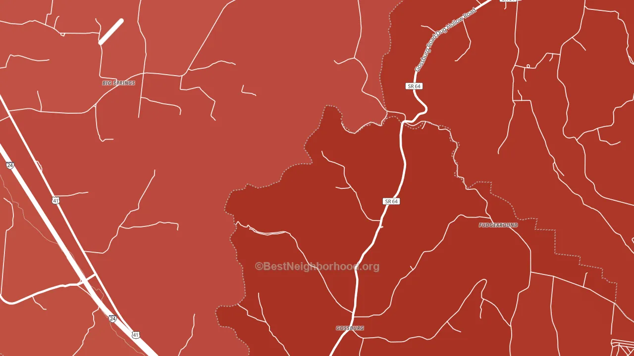 Gossburg, TN block-group political-lean map