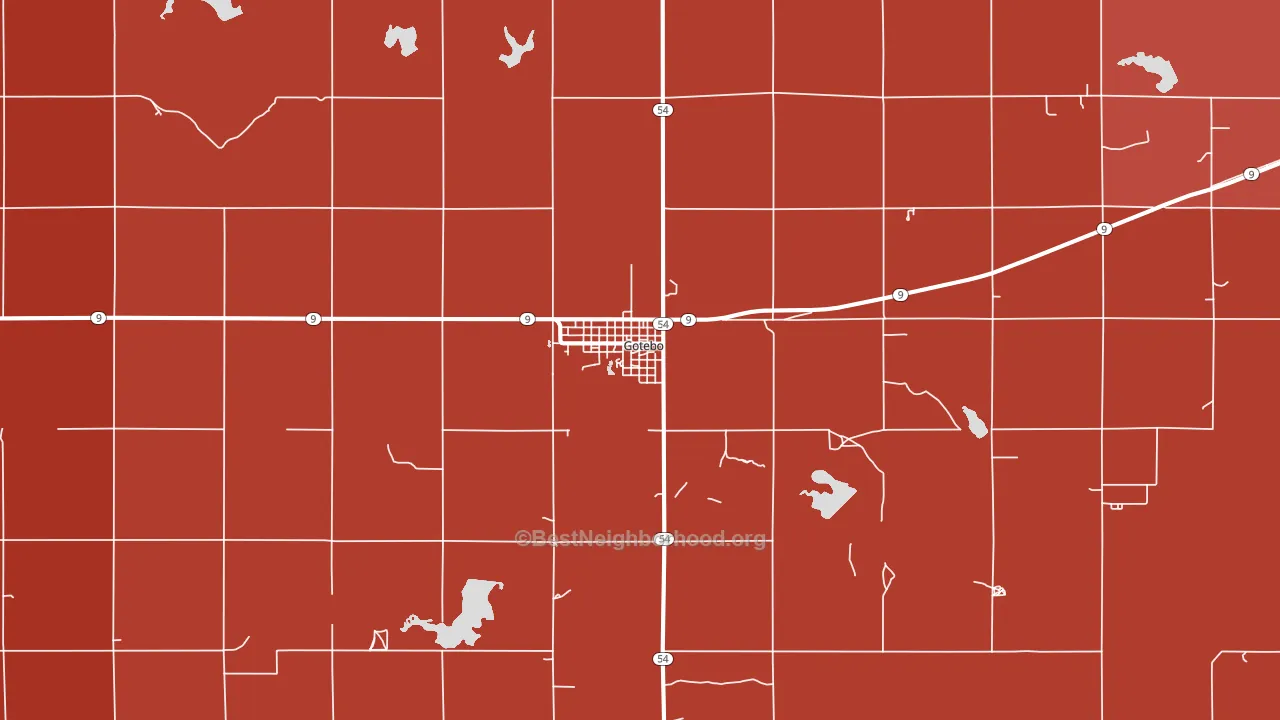 Gotebo, OK block-group political-lean map