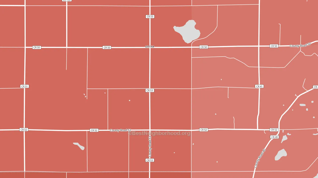 Gotha, MN block-group political-lean map