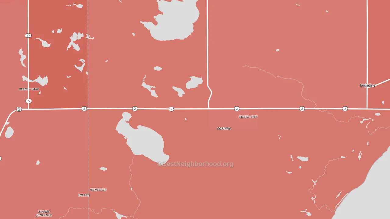 Gould City, MI block-group political-lean map