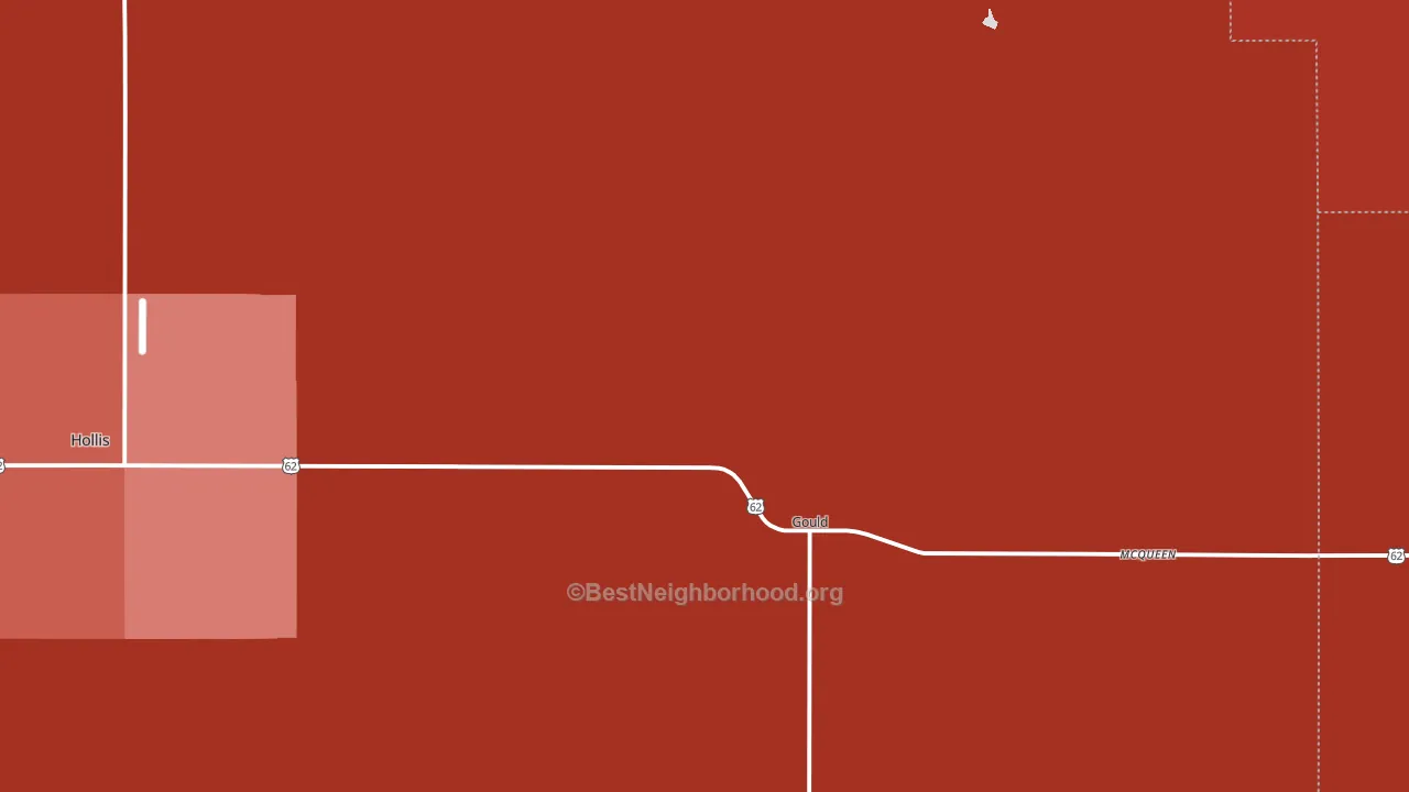 Gould, OK block-group political-lean map