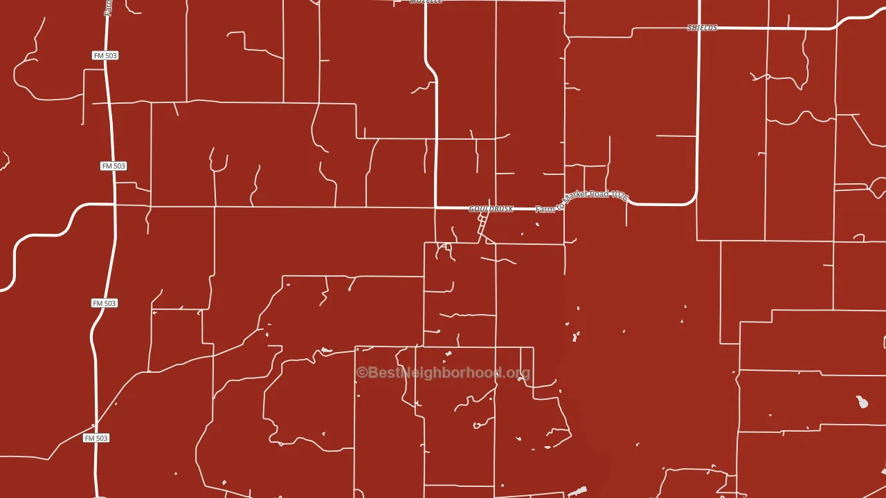 Gouldbusk, TX block-group political-lean map
