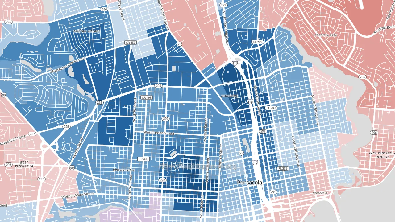 Goulding, FL block-group political-lean map