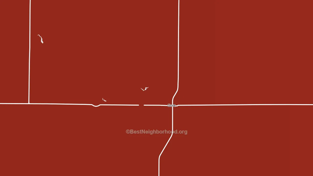 Gove City, KS block-group political-lean map