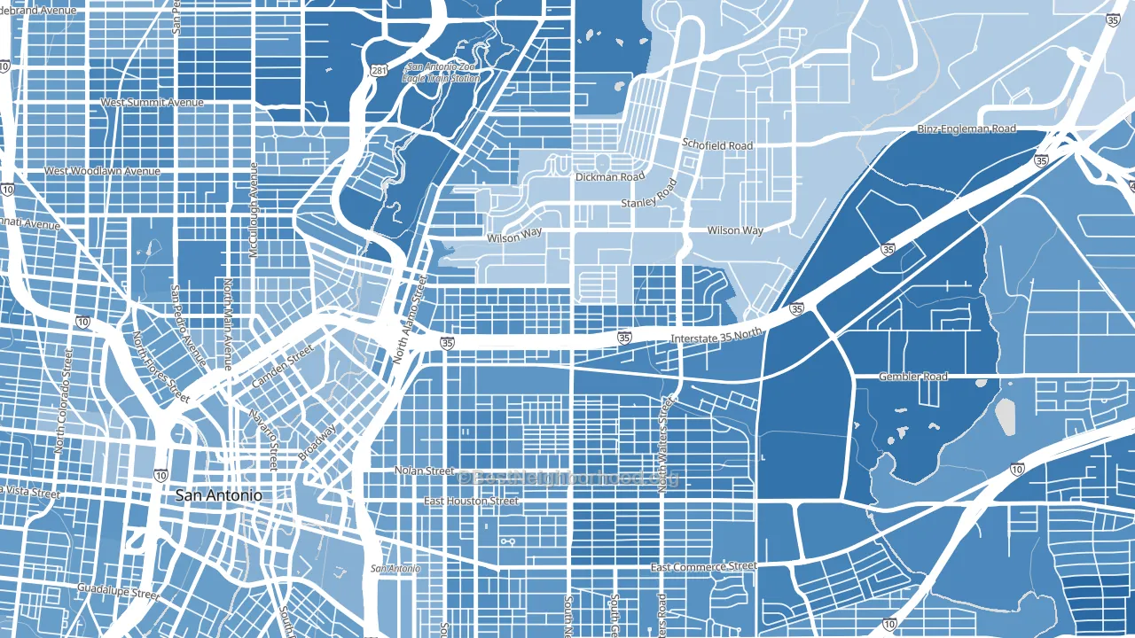 Government Hill Alliance, San Antonio, TX block-group political-lean map