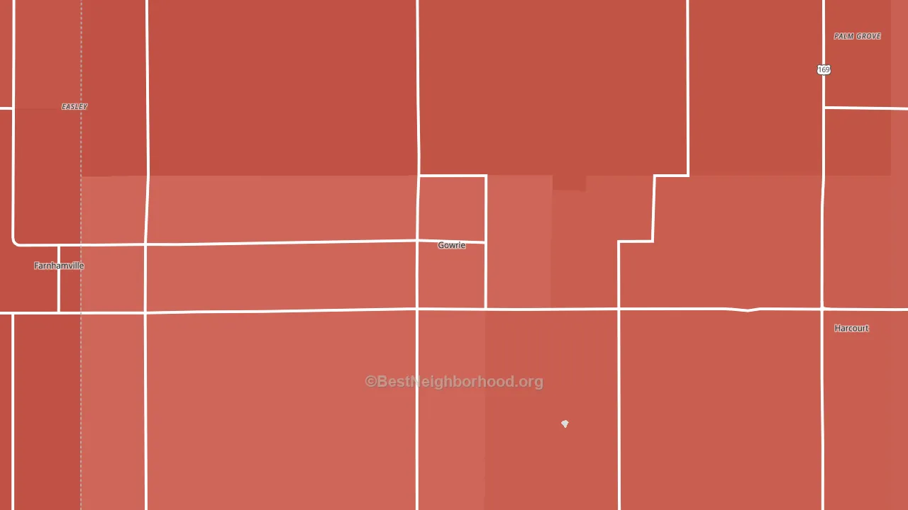 Gowrie, IA block-group political-lean map