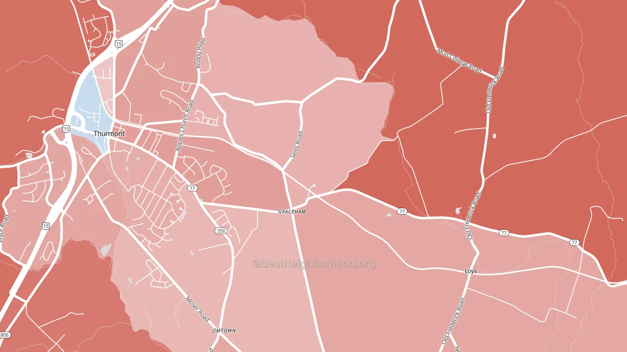 Graceham, MD block-group political-lean map