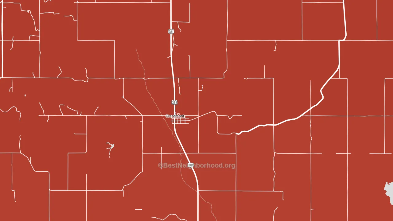 Gracemont, OK block-group political-lean map