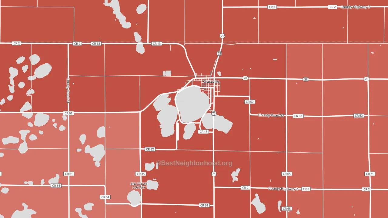 Graceville, MN block-group political-lean map