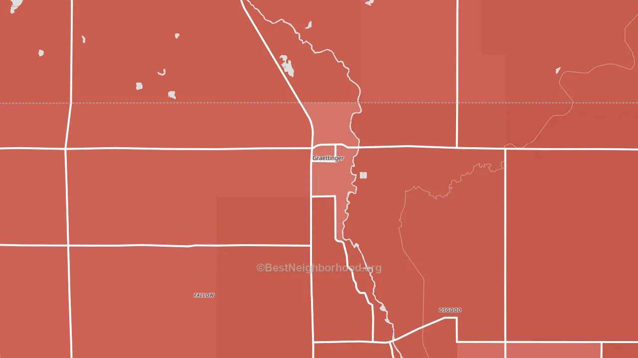 Graettinger, IA block-group political-lean map