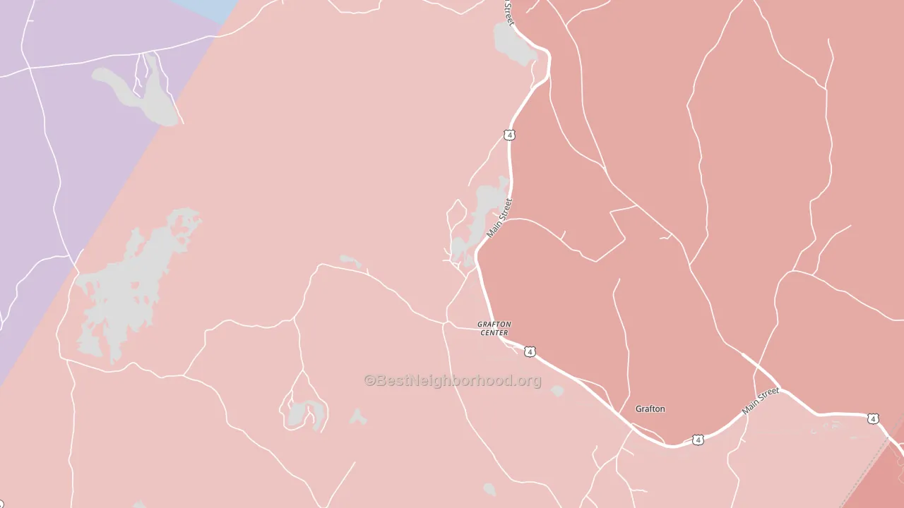 Grafton Center, NH block-group political-lean map