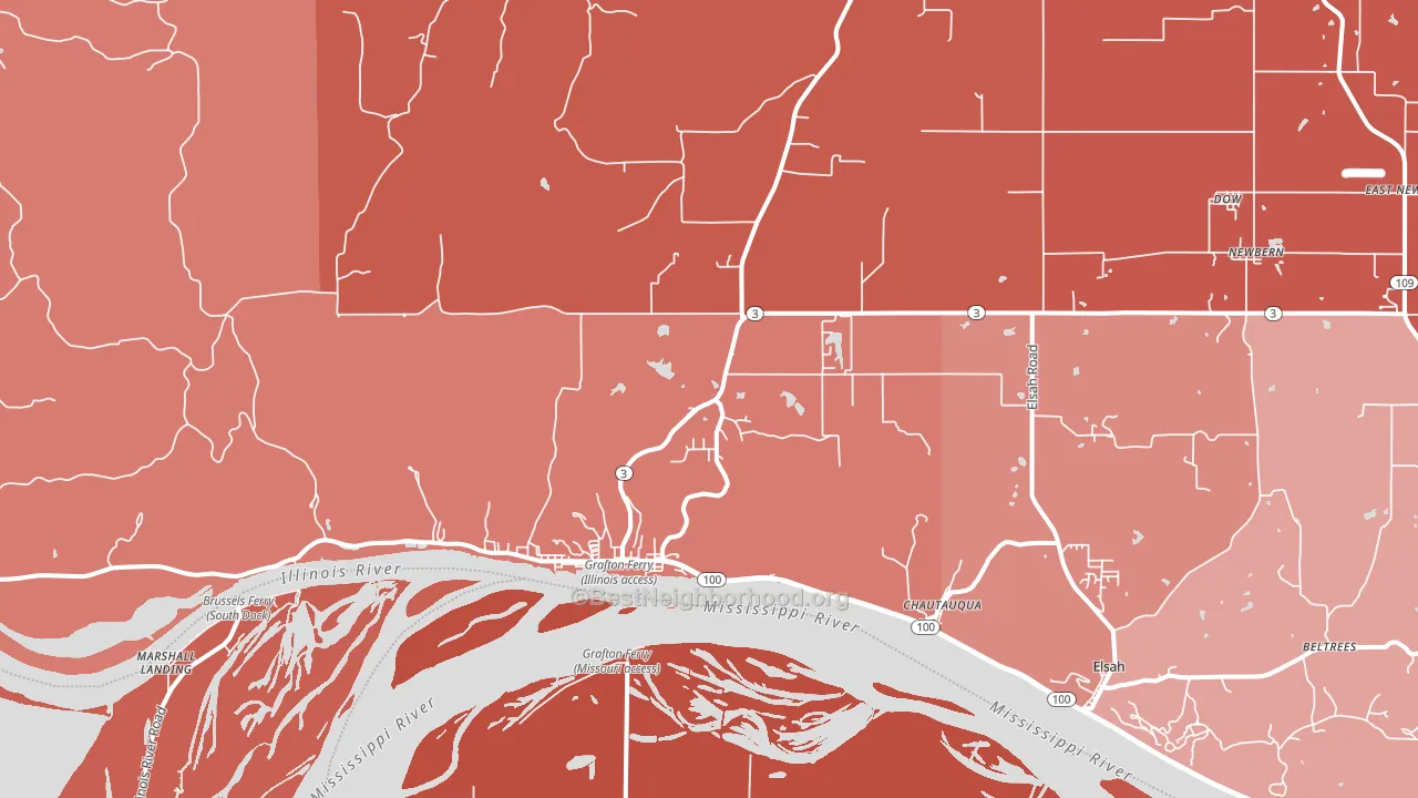 Grafton, IL block-group political-lean map