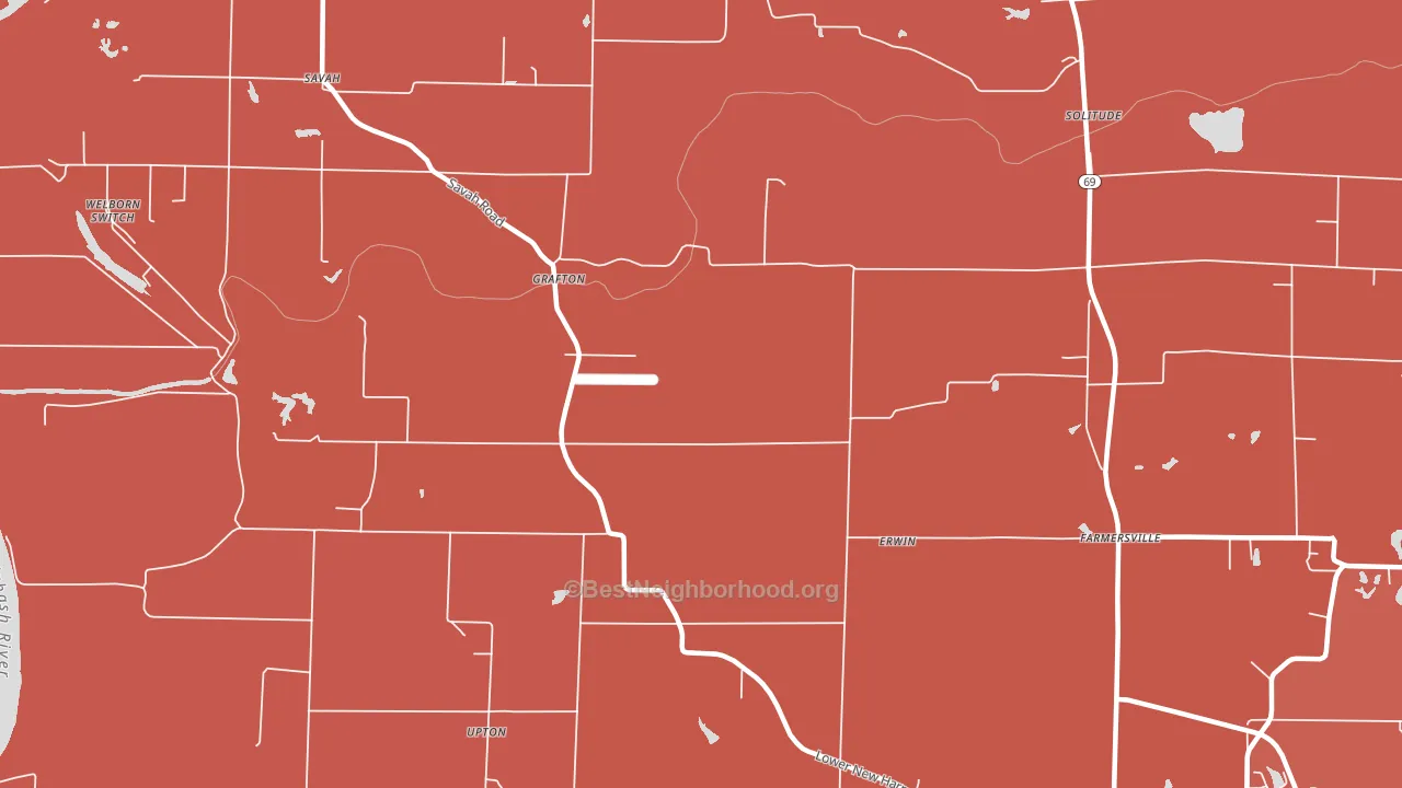 Grafton, IN block-group political-lean map