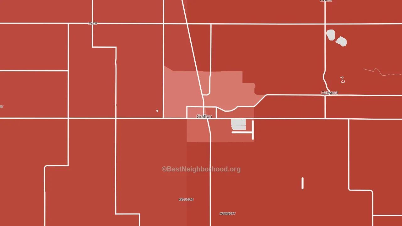 Grafton, ND block-group political-lean map
