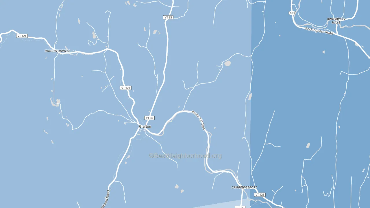 Grafton, VT block-group political-lean map
