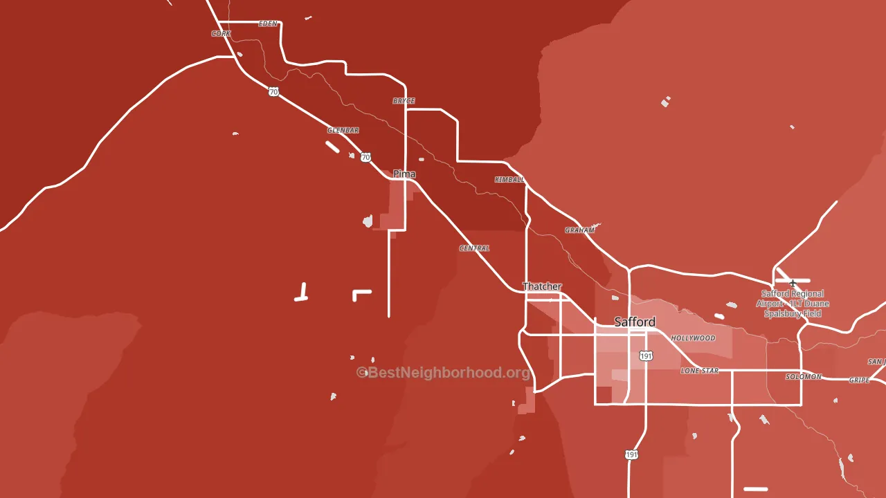 Graham County, AZ block-group political-lean map