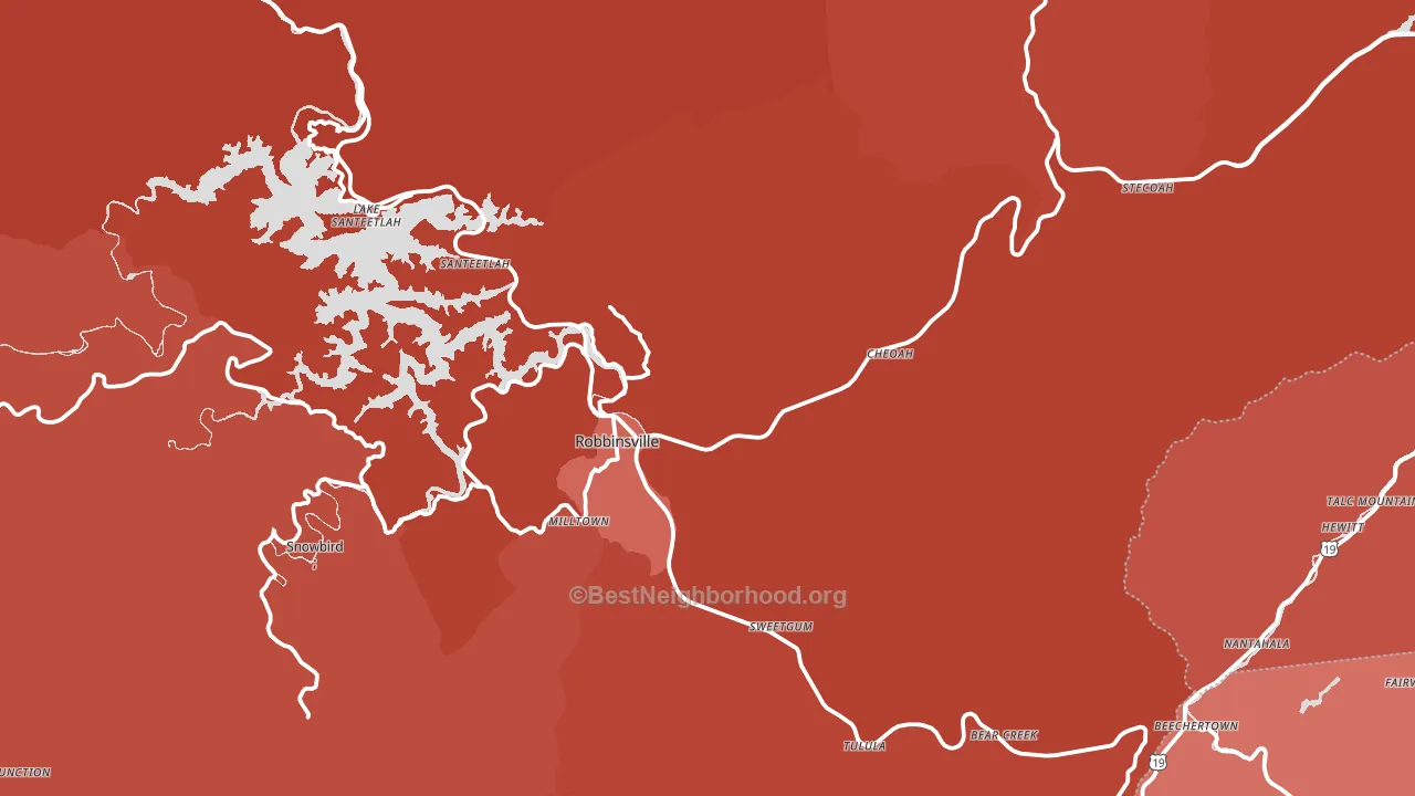 Graham County, NC block-group political-lean map
