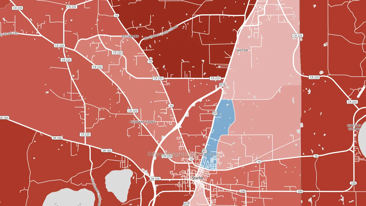 Graham, FL block-group political-lean map