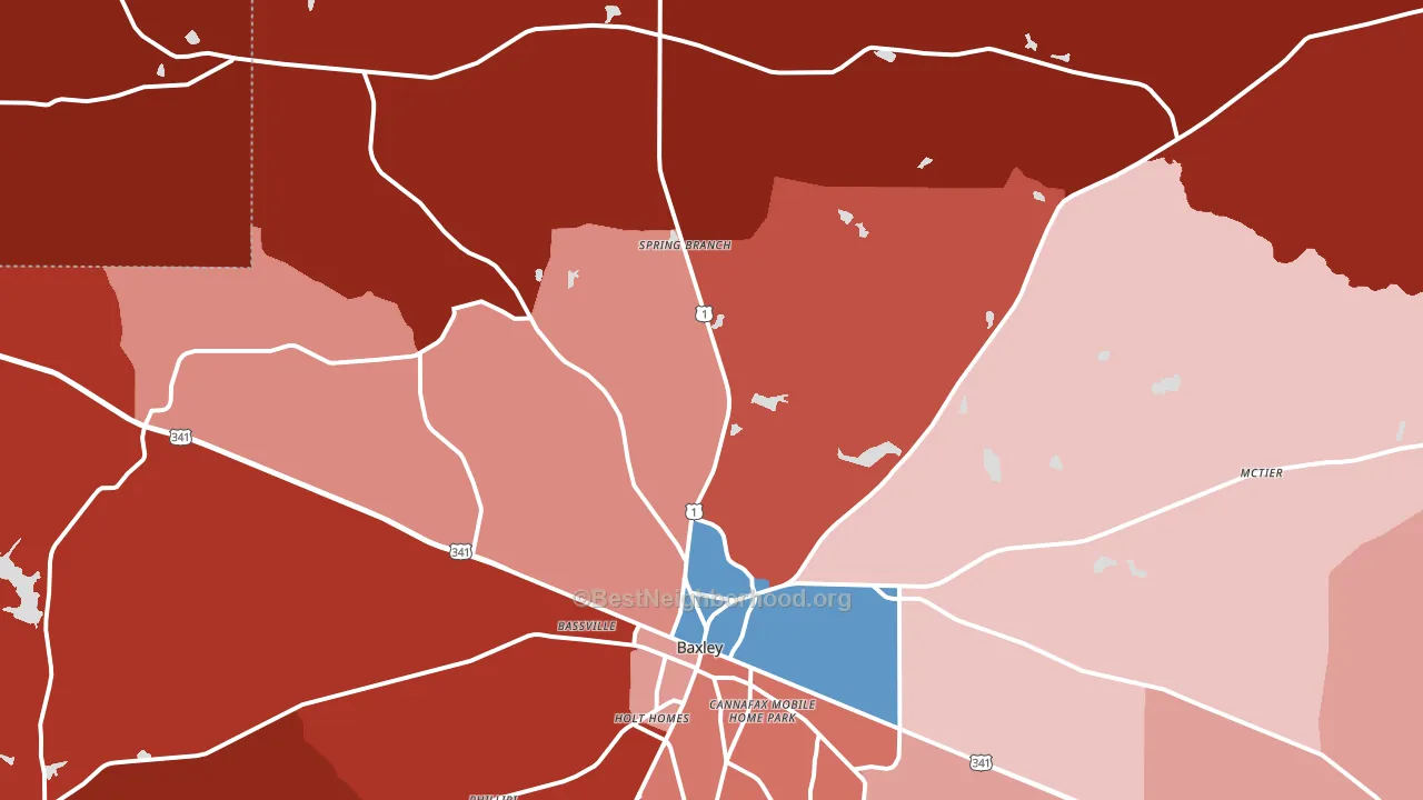 Graham, GA block-group political-lean map