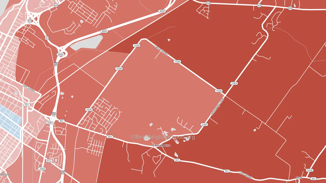 Graham Hill, KY block-group political-lean map