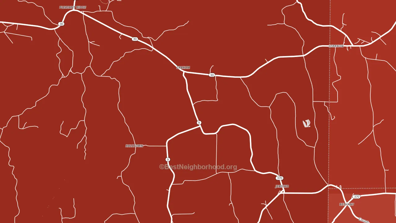 Graham, MS block-group political-lean map