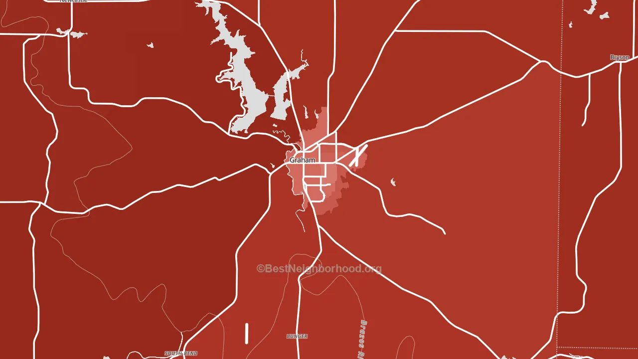 Graham, TX block-group political-lean map