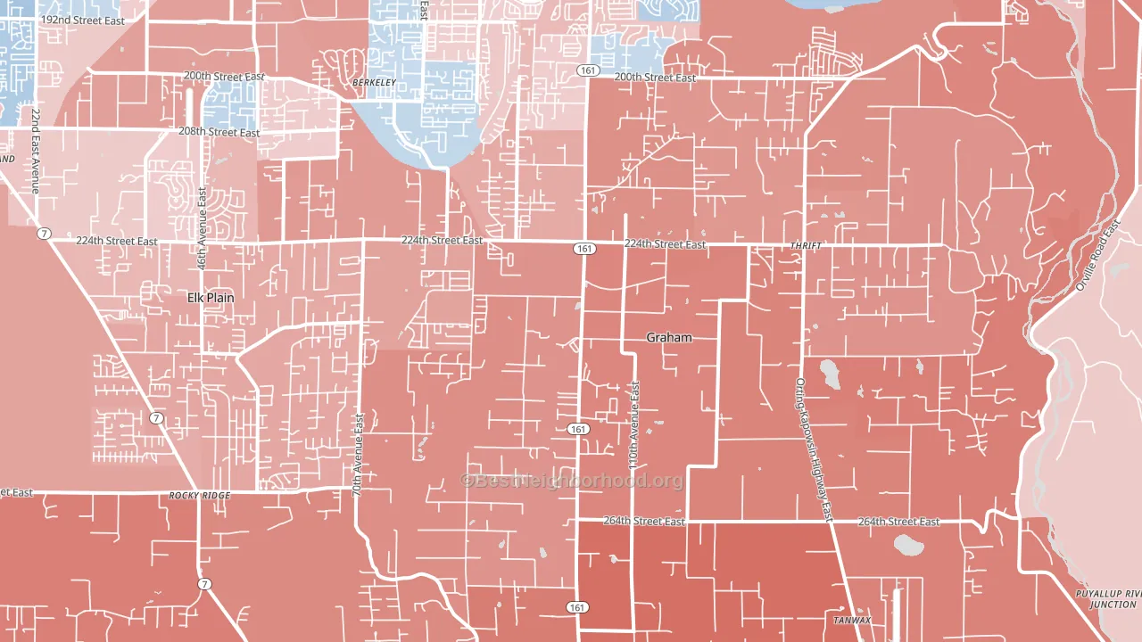 Graham, WA block-group political-lean map