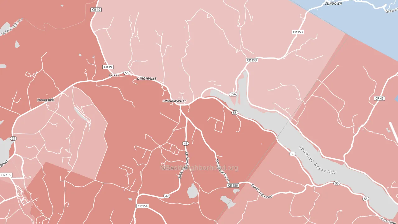 Grahamsville, NY block-group political-lean map