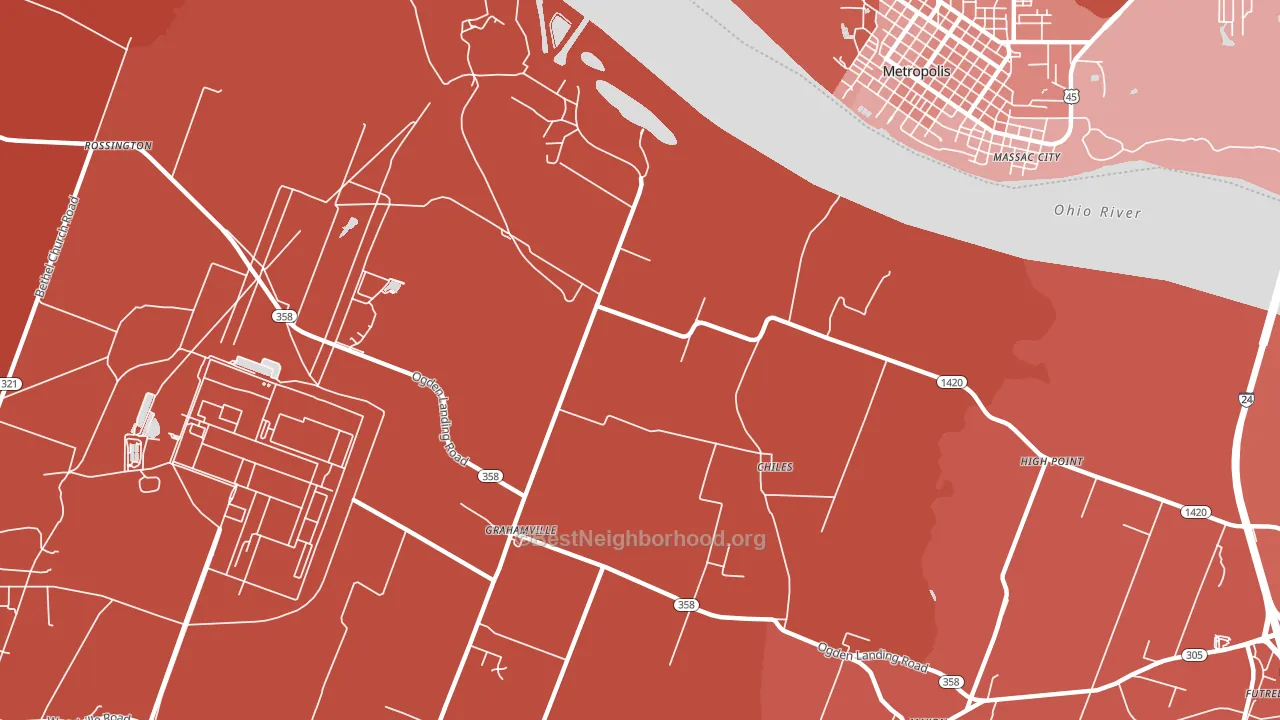 Grahamville, KY block-group political-lean map
