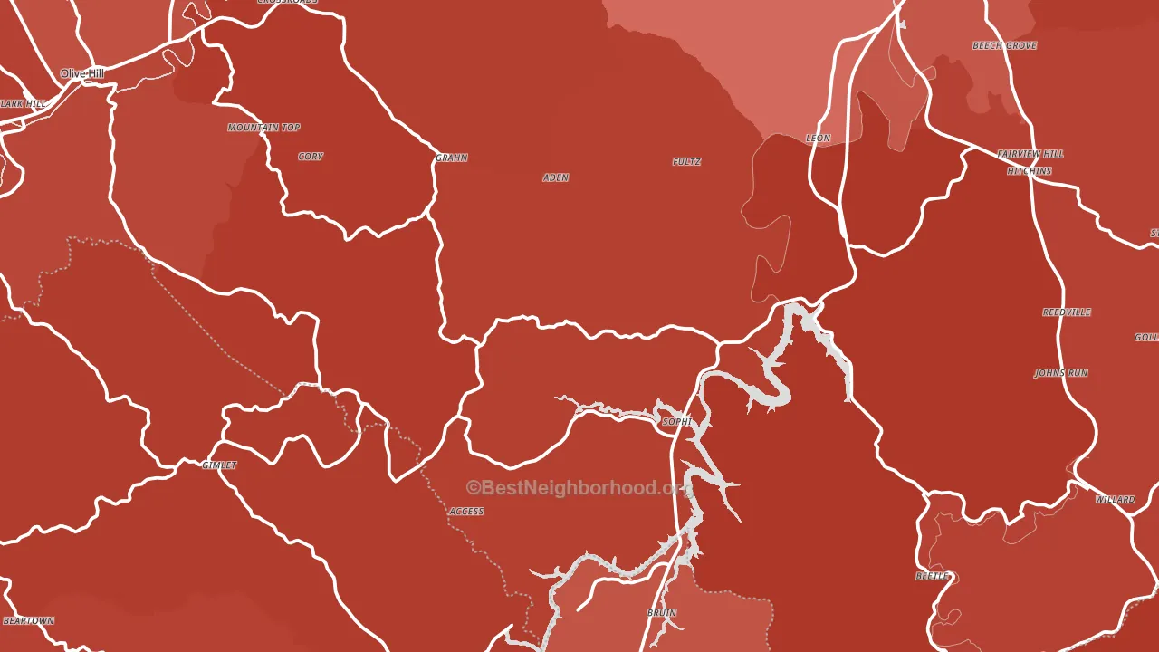 Grahn, KY block-group political-lean map
