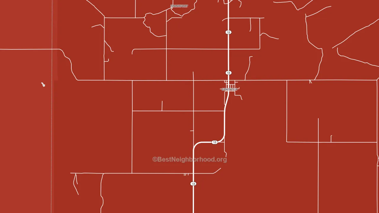 Grainola, OK block-group political-lean map
