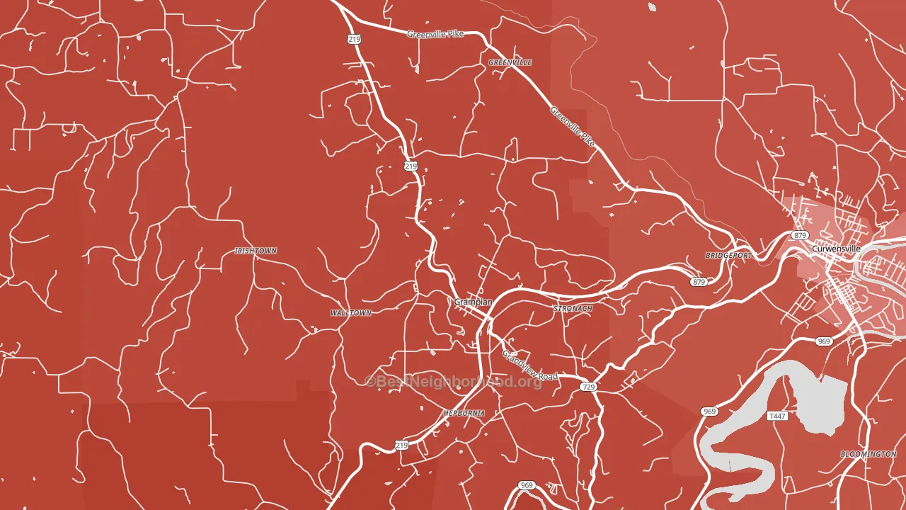 Grampian, PA block-group political-lean map