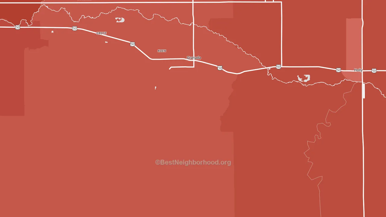 Granada, CO block-group political-lean map