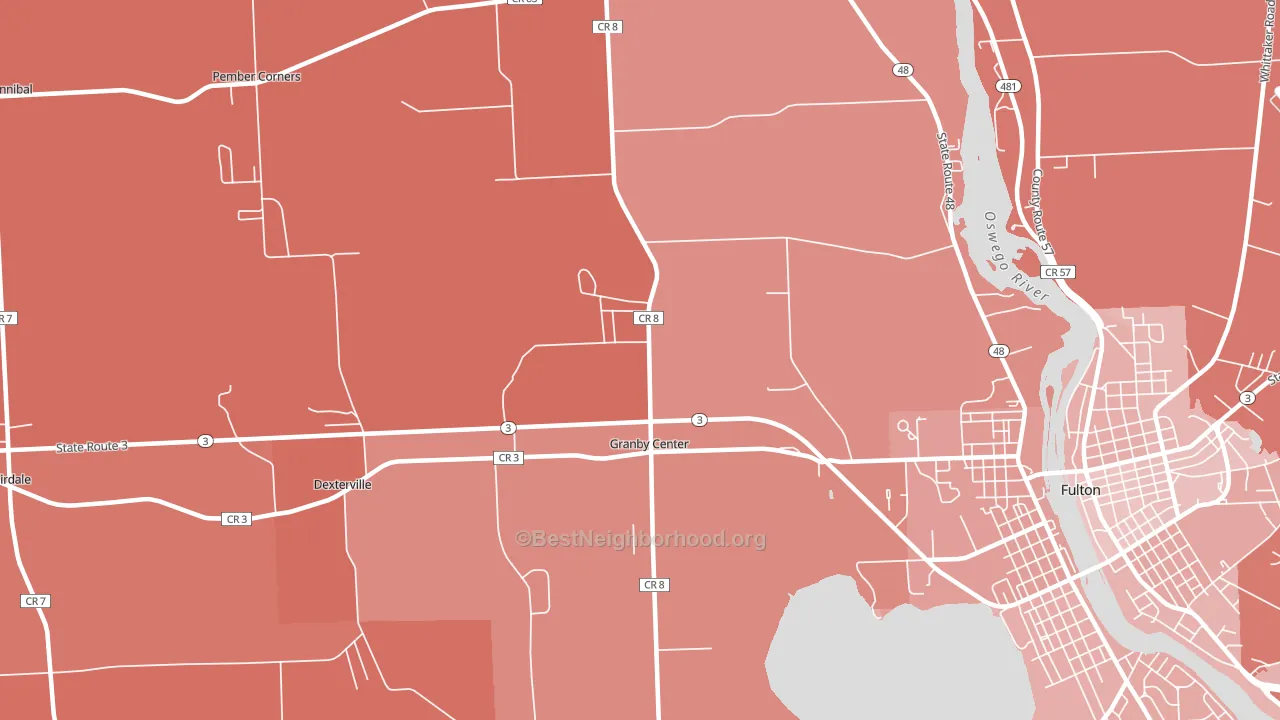 Granby Center, NY block-group political-lean map