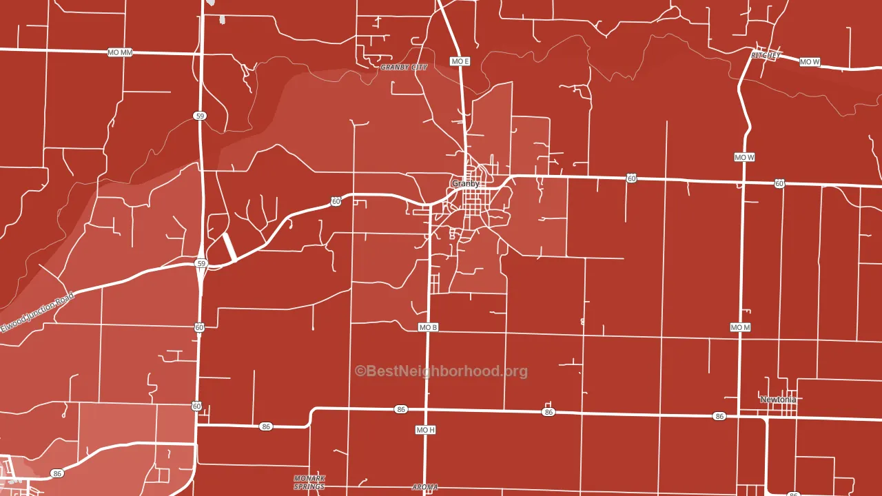 Granby, MO block-group political-lean map