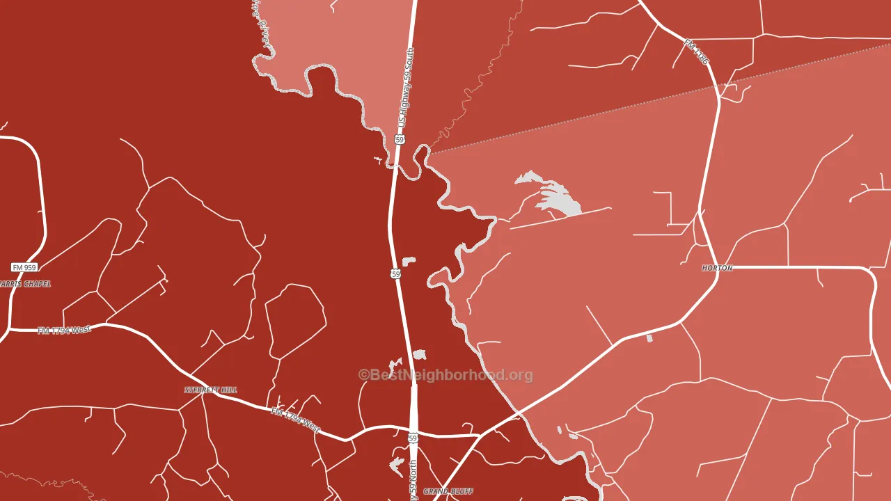 Grand Bluff, TX block-group political-lean map