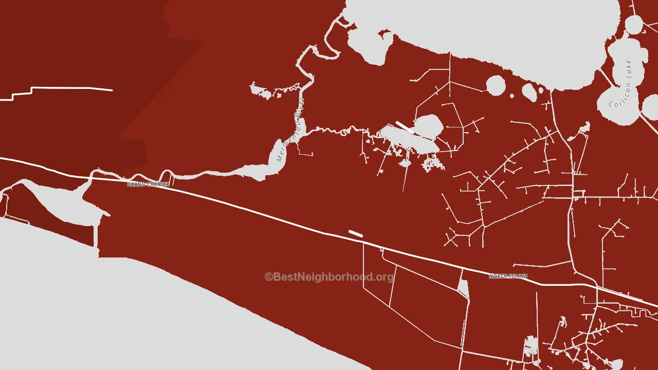 Grand Chenier, LA block-group political-lean map