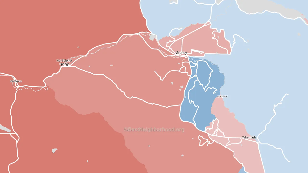 Grand County, CO block-group political-lean map