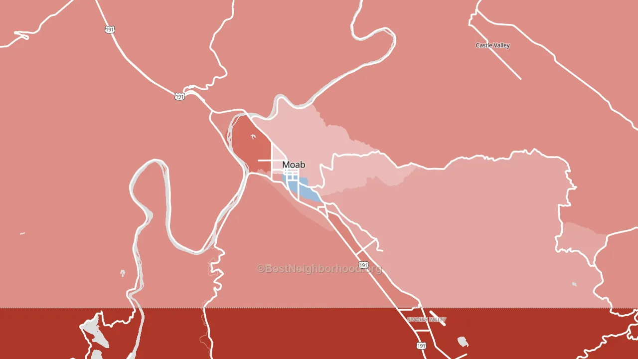 Grand County, UT block-group political-lean map