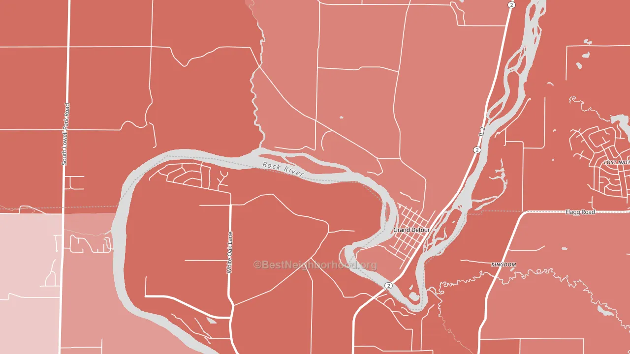 Grand Detour, IL block-group political-lean map