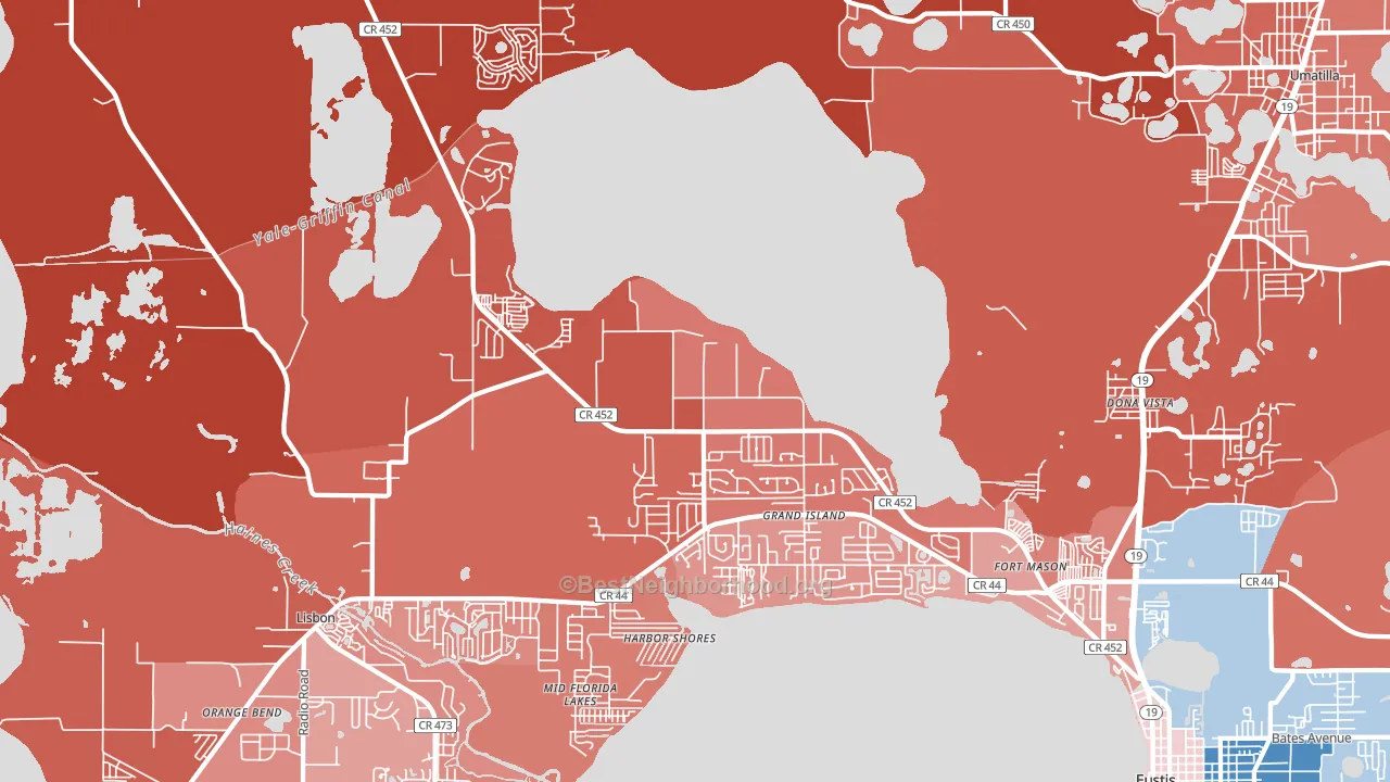 Grand Island, FL block-group political-lean map