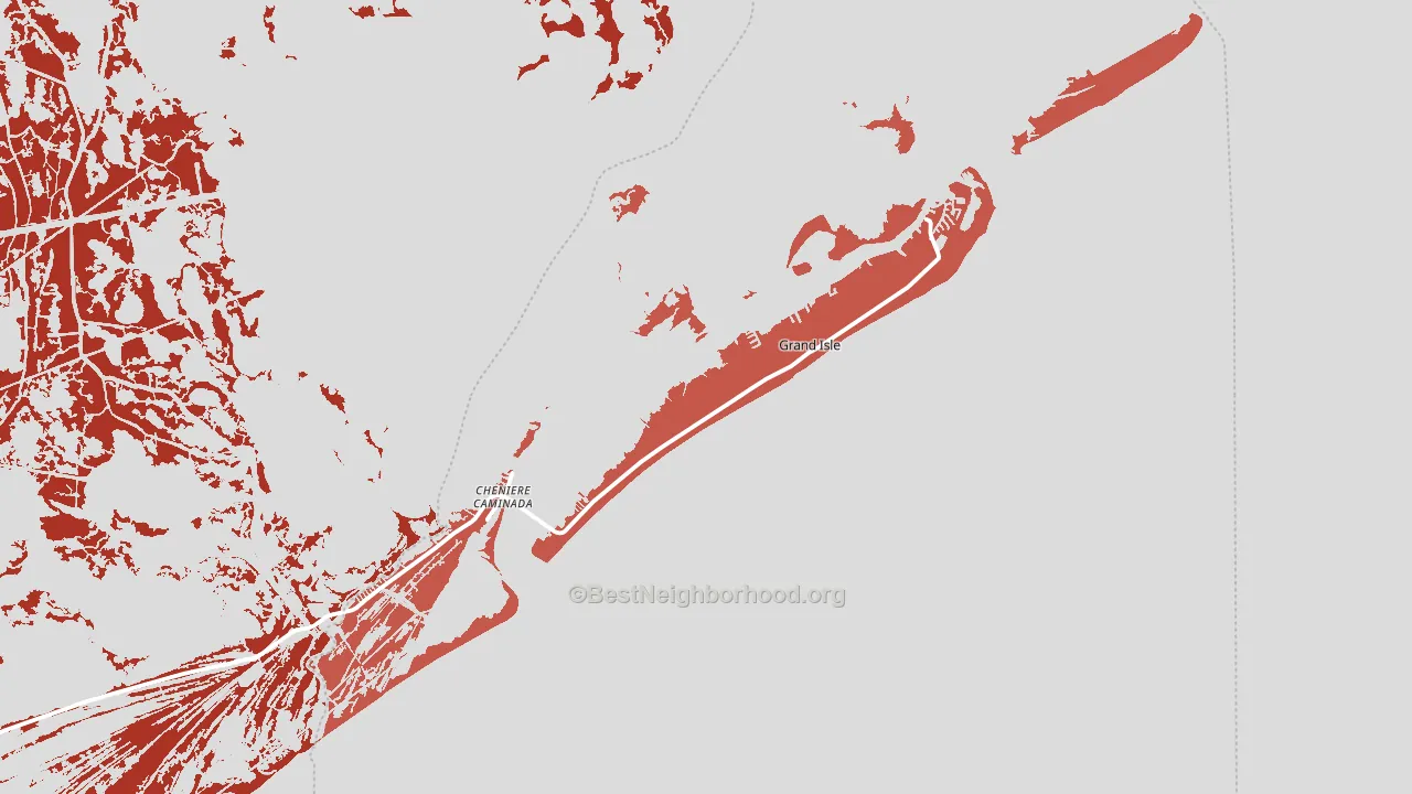 Grand Isle, LA block-group political-lean map