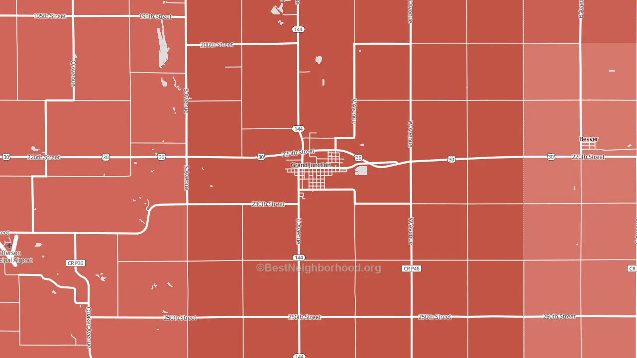 Grand Junction, IA block-group political-lean map
