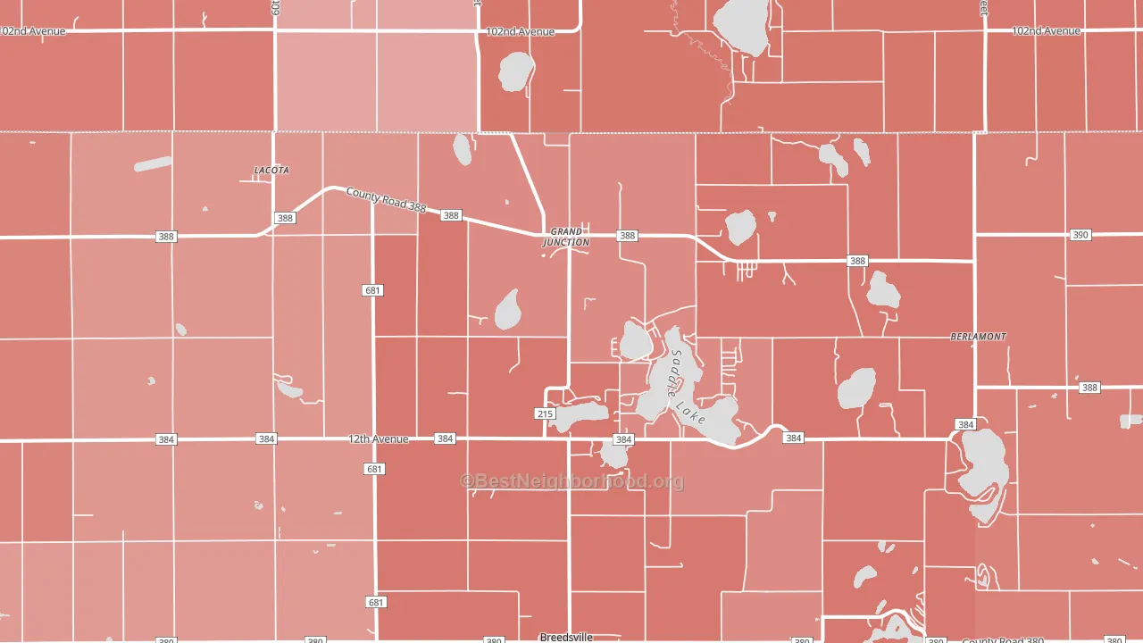 Grand Junction, MI block-group political-lean map