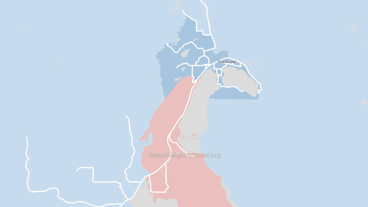Grand Lake, CO block-group political-lean map