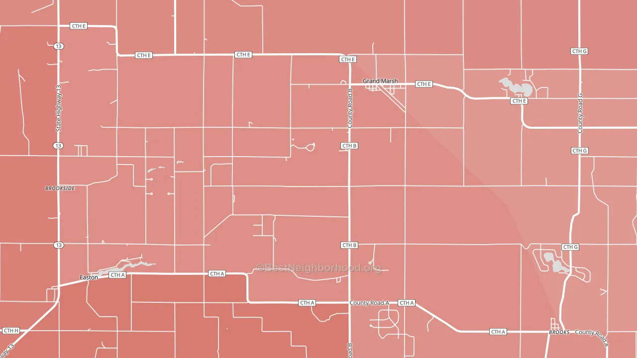 Grand Marsh, WI block-group political-lean map