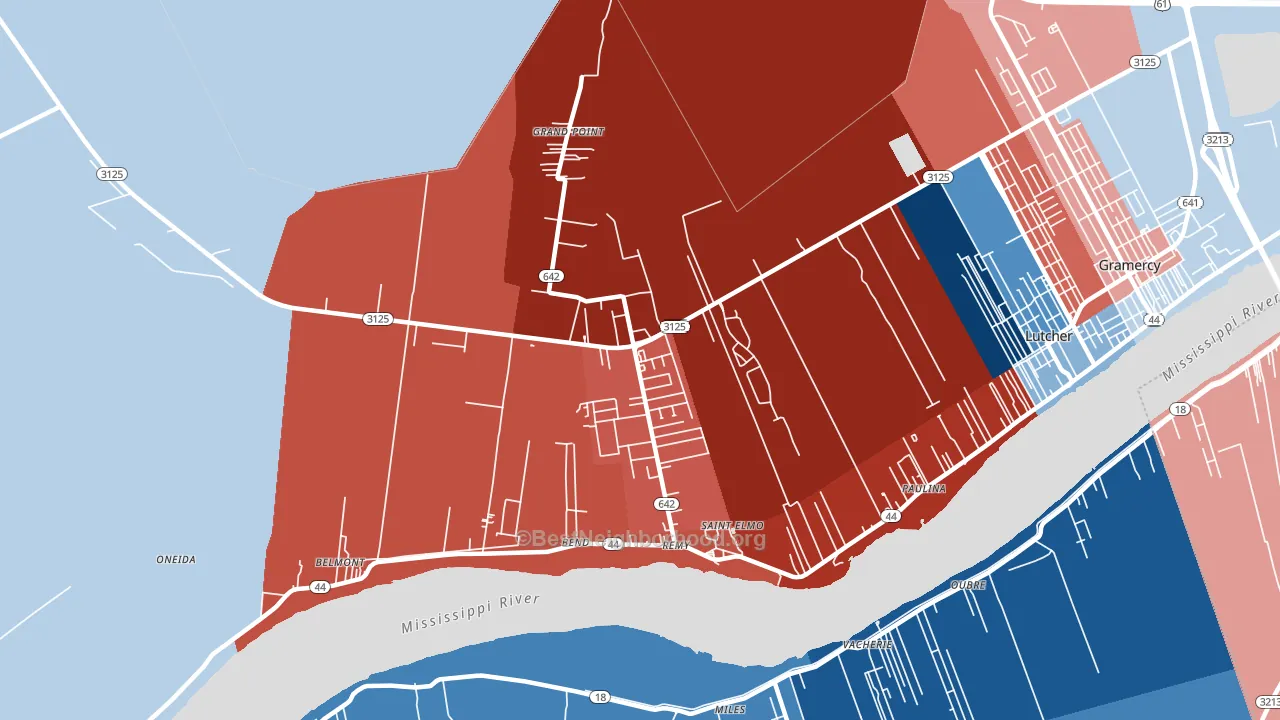 Grand Point, LA block-group political-lean map
