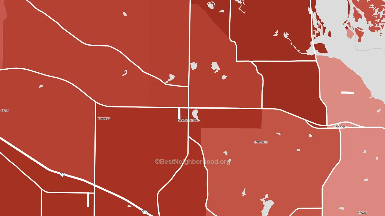 Grand Ridge, FL block-group political-lean map