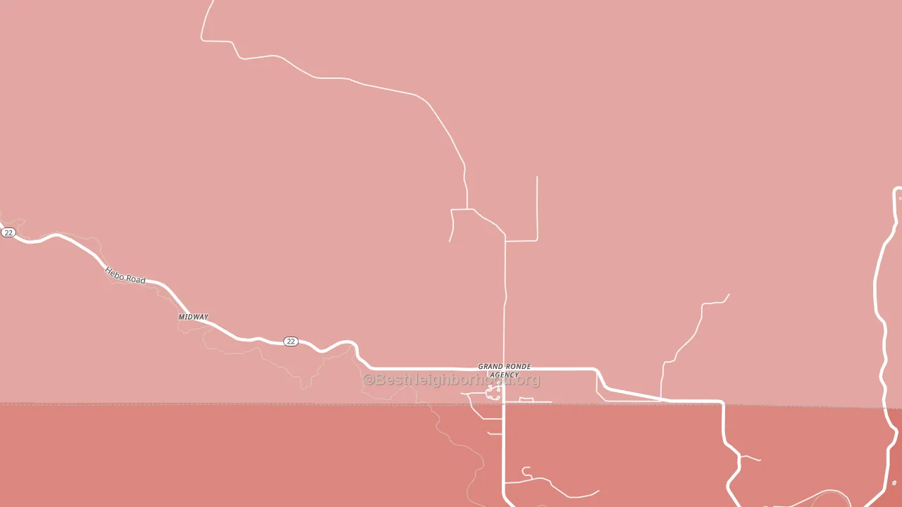 Grand Ronde Agency, OR block-group political-lean map